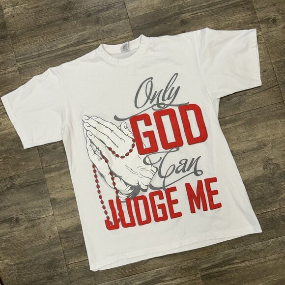 Only God Can Judge Me Tshirt Men Size Large Icedout White Praying Hands - Picture 1 of 8